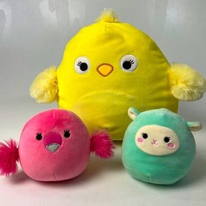 3 Squishmellows Plush Cookie Flamingo Jacob Lamb & Aimée Chicks Easter Baskets